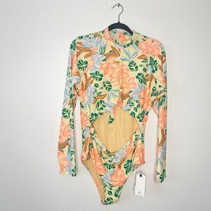 NEW Rip Curl Follow The Sun Long Sleeve Surfsuit in Light Orange Swimsuit XXL